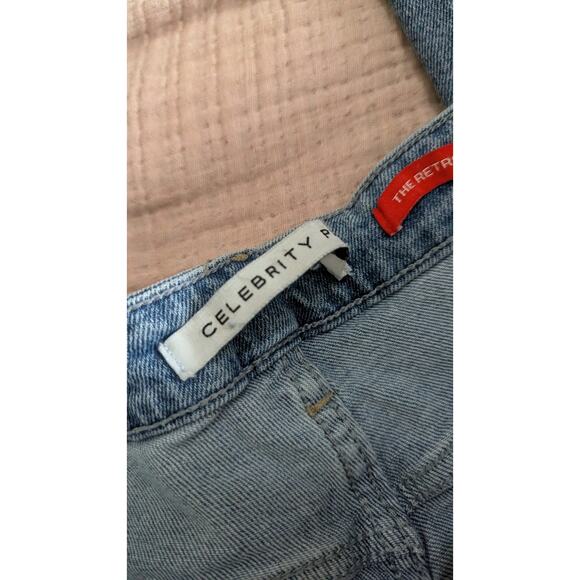 Celebrity Pink Hi Rise Relaxed Straight Jeans Retro Women Plus 20 Distressed - Picture 12 of 16